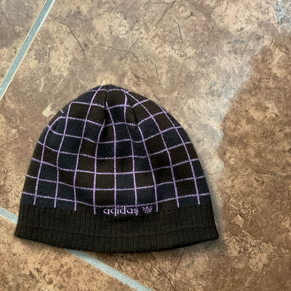 Adidas Women's Brown and Purple Grid Beanie - Picture 2 of 5